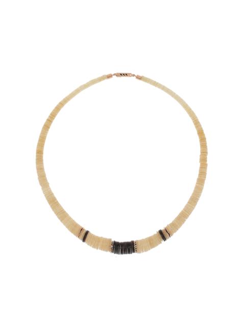 DEZSO 14K Gold Mother of Pearl Puka Shell Necklace white