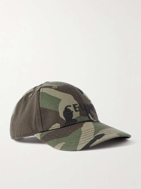 CELINE Logo-Embroidered Camouflage-Print Cotton-Twill Baseball Cap