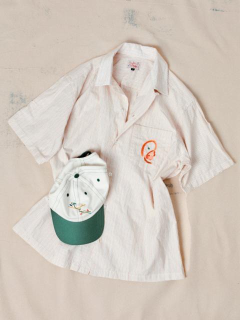 Drake's Mayumi Y. for Drake’s Stripe Cotton Camp Collar Short Sleeve Shirt
