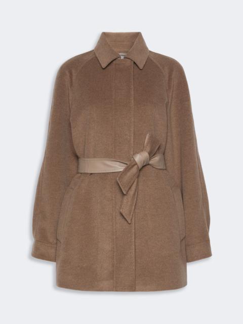 Max Mara GIOCO Short cashmere beaver cloth coat - PEARL GREY