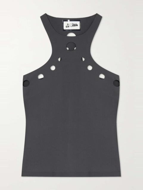 Jean Paul Gaultier Cropped cutout stretch-jersey tank