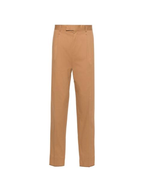 mid-rise pleated chino trousers