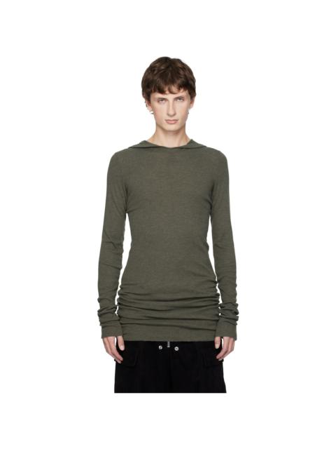 Rick Owens Khaki Concordians Rib LS Hoodie