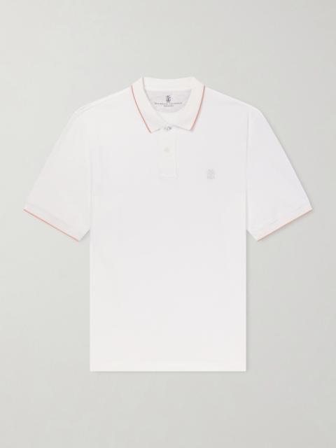 Brunello Cucinelli Logo-Embroidered Cotton Polo Shirt