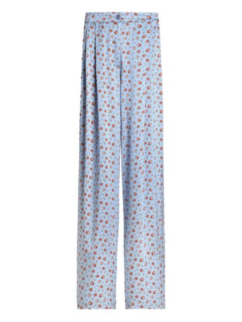 Dolce & Gabbana floral-print silk trousers