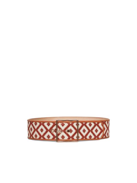 Max Mara raffia-effect wide fabric belt