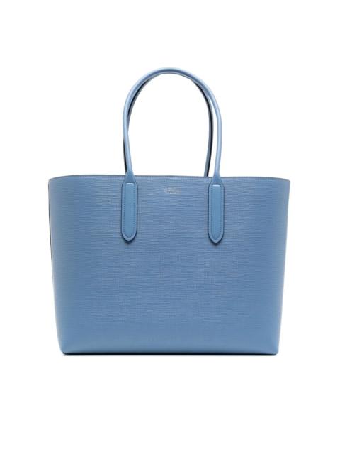 Smythson logo-print leather tote bag