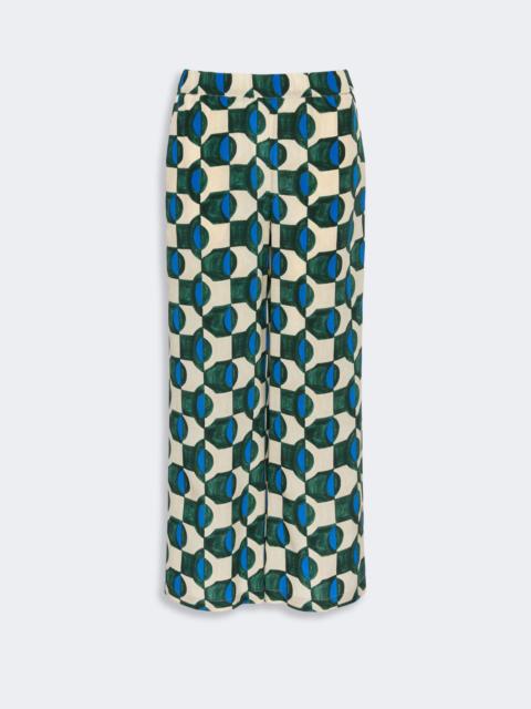 WEEKEND Max Mara EUSEBIO Printed crepe de chine trousers - DARK GREEN