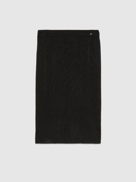 Rib stitch viscose lamé skirt