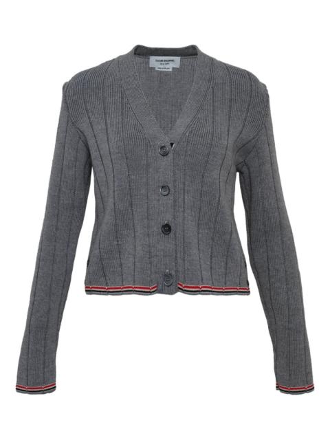 Thom Browne ribbed-knit V-neck cardigan