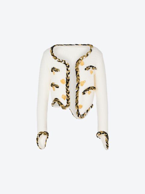 Moschino MORPHED EFFECT WOOL CARDIGAN
