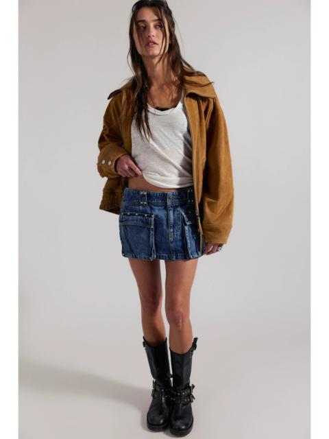 FREE PEOPLE We The Free Hera Studded Denim Mini Skirt