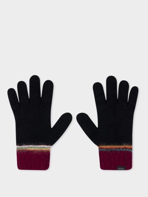 Paul Smith Stripe Cuff Lambswool Gloves