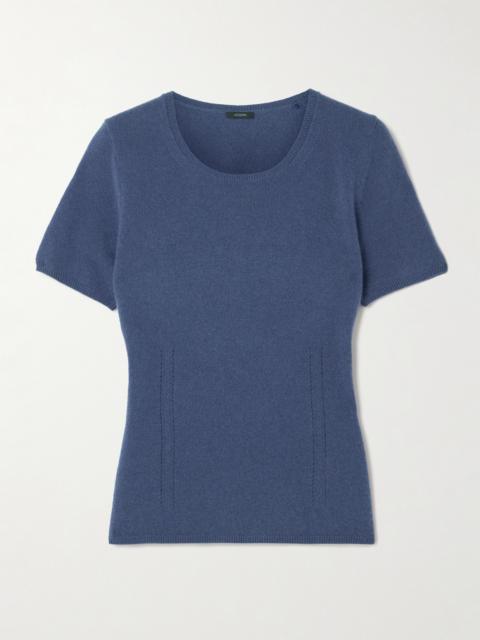 JOSEPH Pointelle-trimmed Cashmere T-shirt