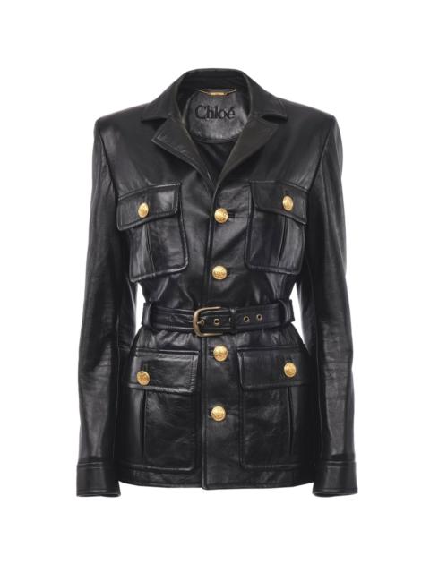 Chloé UTILITARIAN JACKET IN LEATHER