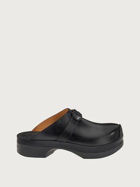 FERRAGAMO CLOGS WITH GANCINI ORNAMENT