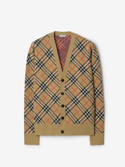 Burberry Check Cotton Wool Cardigan