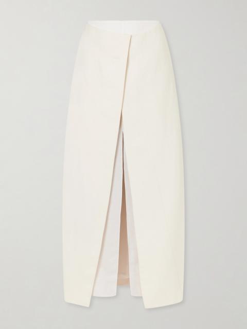 KHAITE Tal Woven Midi Skirt