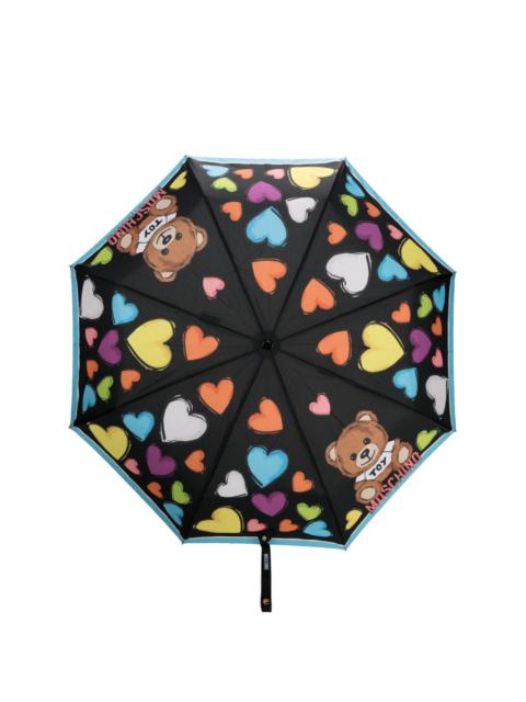 heart illustration-print foldable umbrella