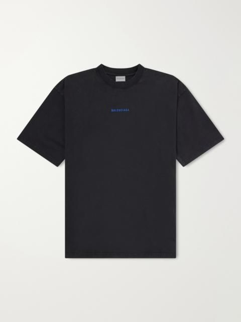 BALENCIAGA Logo-Embroidered Cotton-Jersey T-Shirt