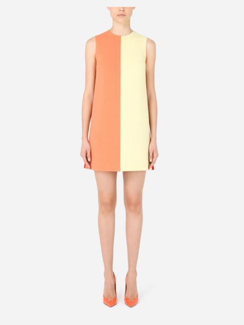 Short multi-colored crepe dress