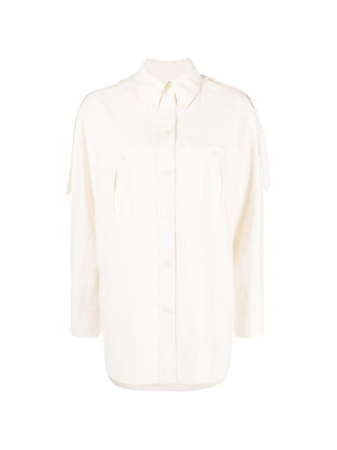 rolled-sleeve cotton shirt