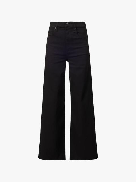 Flexi Sofie brand-embroidery wide-leg high-rise stretch-woven-blend jeans