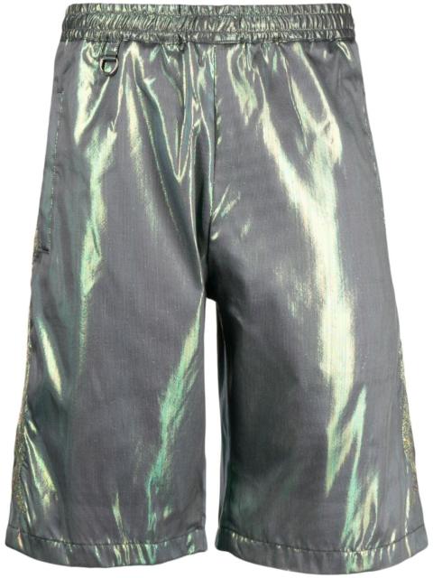 Hologram lamé bermuda shorts