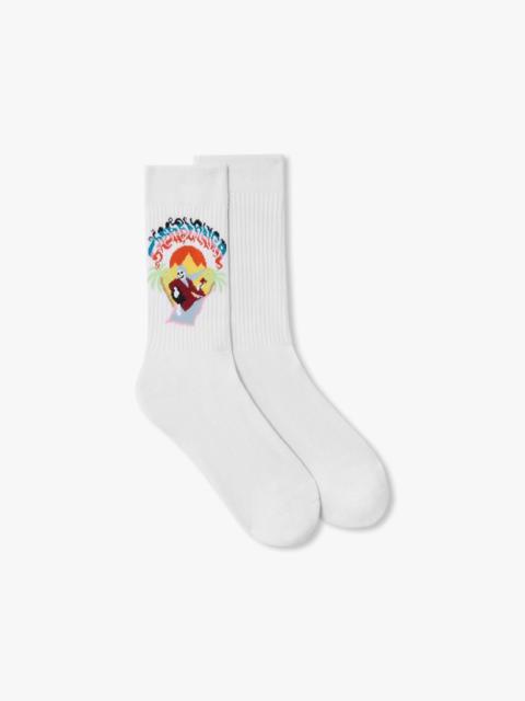 CASABLANCA White Eveil Ancestral Crew Socks