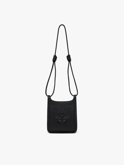 MCM Himmel Hobo in Embossed Logo Leather
