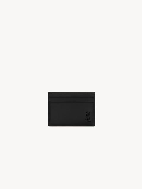 SAINT LAURENT TINY CASSANDRE CARD CASE IN MATTE LEATHER