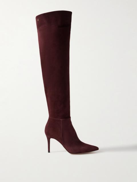 85 suede over-the-knee boots Burgundy
