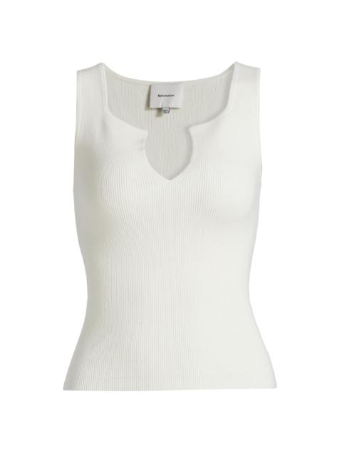 Reformation Women's Rylie Cotton Sweater Tank - Fior Di Latte