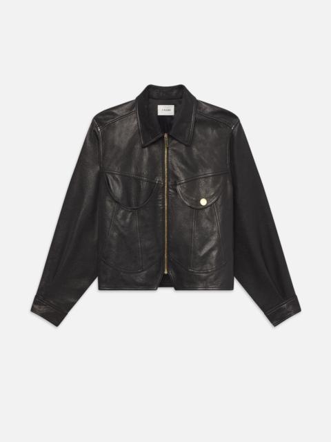 FRAME Leather Heart Jacket in Black