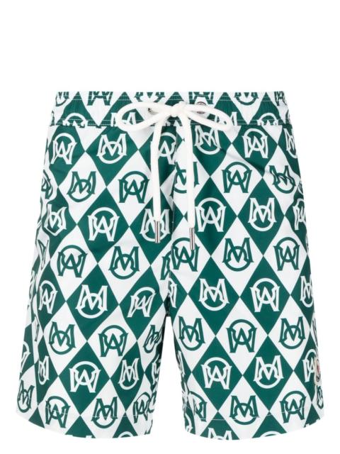 Moncler monogram-print swim shorts