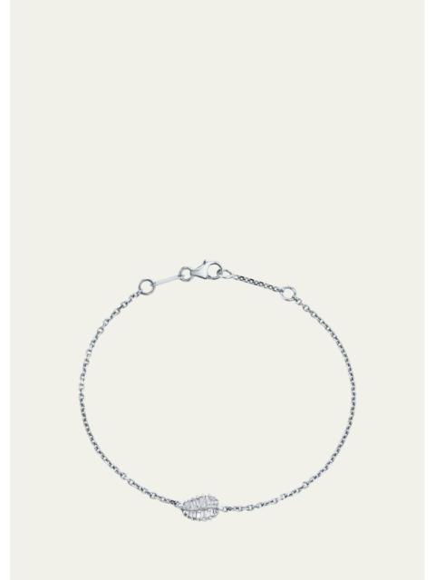 ANITA KO 18k White Gold Small Palm Leaf Bracelet