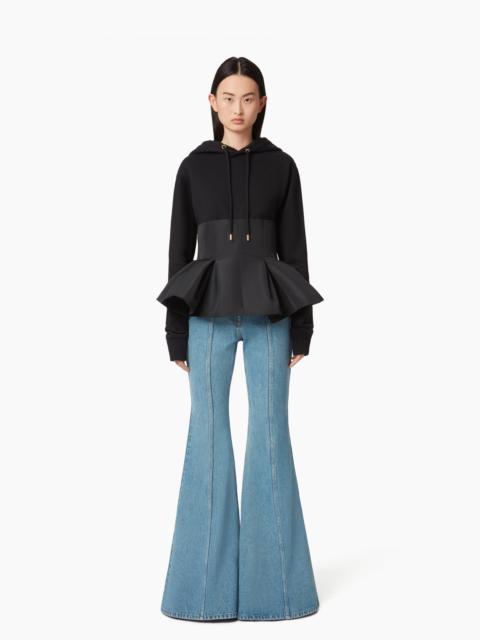 NINA RICCI HOODIE WITH CONTRASTING PEPLUM