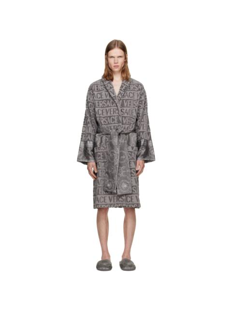 VERSACE Gray 'I Heart Baroque' Bathrobe