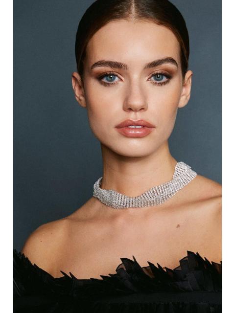 KAREN MILLEN Wavy Diamante Necklace