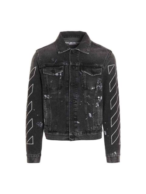 Off-White Men's Off-White SS22 Printing Denim Jacket Black OMYE079S22DEN0011101