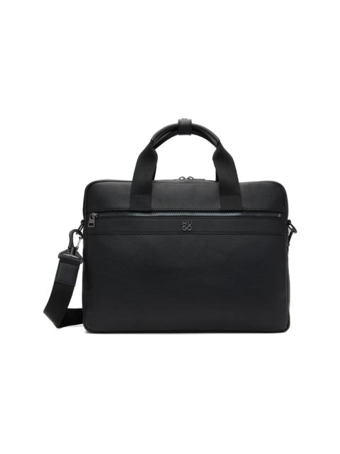 HUGO Black Stacked Logo Document Briefcase