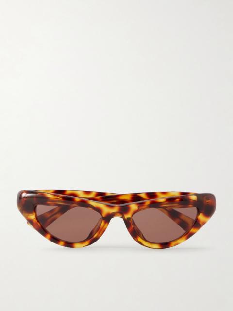 Bottega Veneta Curvy cat-eye tortoiseshell acetate sunglasses Leopard print