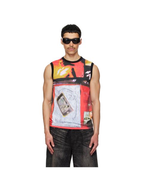 Diesel Red & Black T-Hessa Tank Top