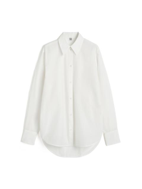 Kimono-Sleeve Cotton-Blend Shirt white