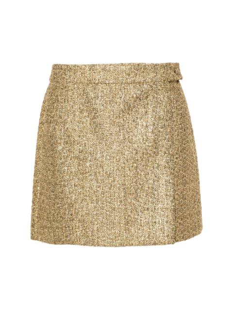 metallic tweed miniskirt