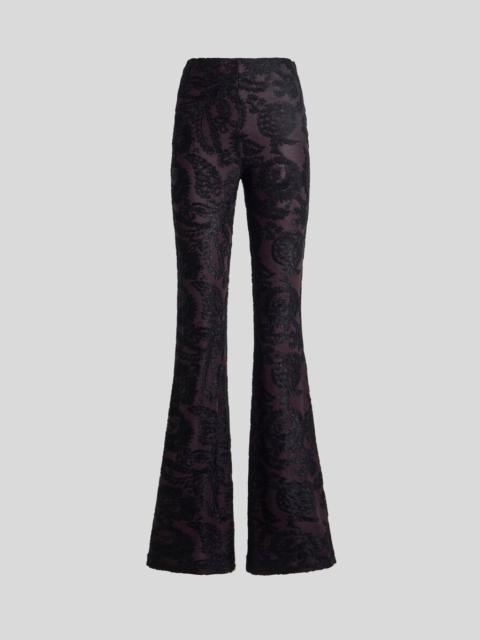 Etro FLARED TROUSERS IN CHENILLE JACQUARD WITH PAISLEY FOLIAGE MOTIF