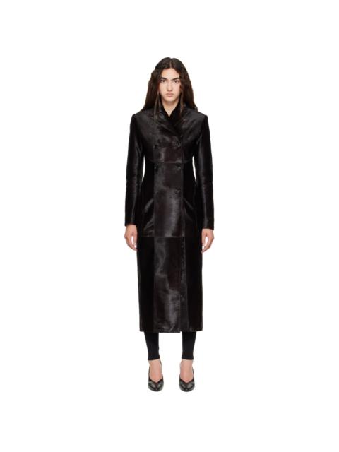 Alaïa Brown Tailored Pony Hair Coat