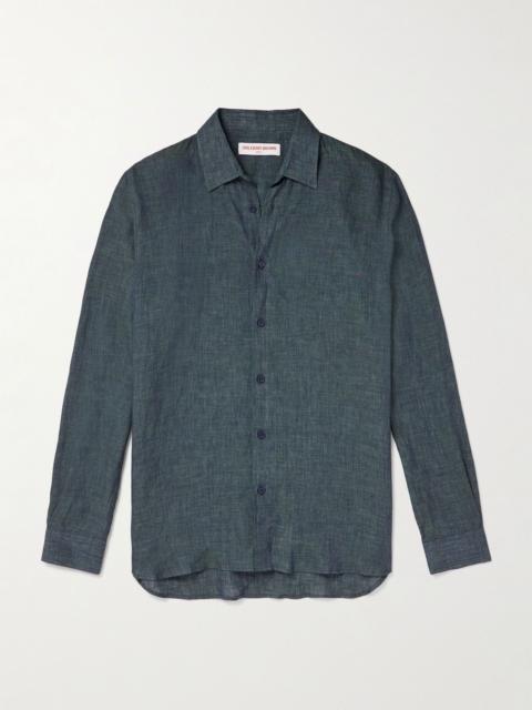 ORLEBAR BROWN Justin Linen Shirt Blue