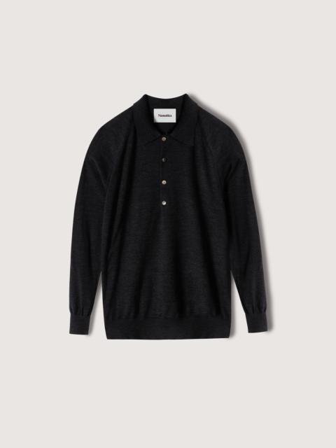 Nanushka PLATO - Merino wool polo shirt - Gray