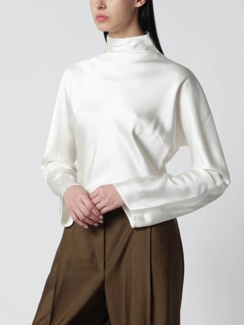 Cream satin blouse